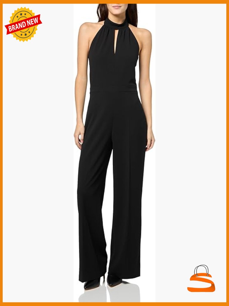 Sleeveless Crepe Jumpsuit With Keyhole Neckline And Pockets